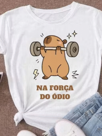 Camiseta Feminina Engraçada “Na Força do Ódio”