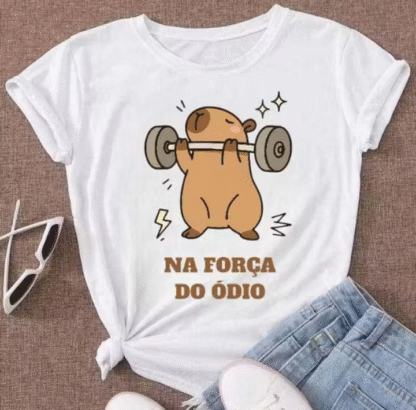 Camiseta Feminina Engraçada “Na Força do Ódio”