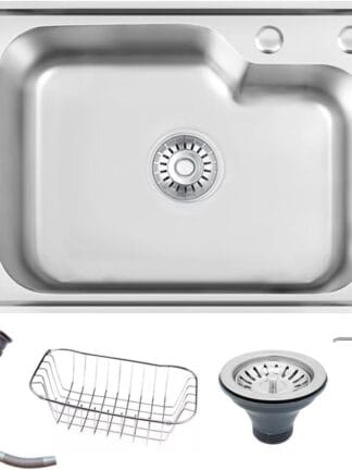 Cuba de Cozinha Gourmet 56x42 Inox Escovado Luxo Completa Prata Brinovar