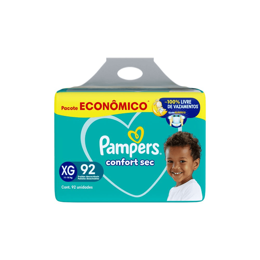 Fralda Infantil Pampers Confort Sec Xg 92 Unidades
