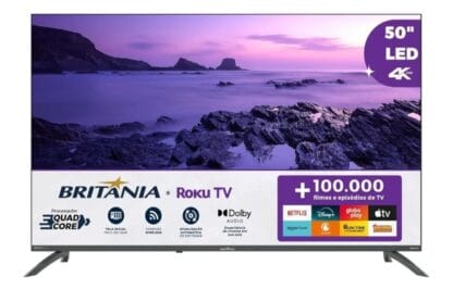TV Smart TV 50” Britânia Roku TV LED Dolby Audio BTV50VA4REGB