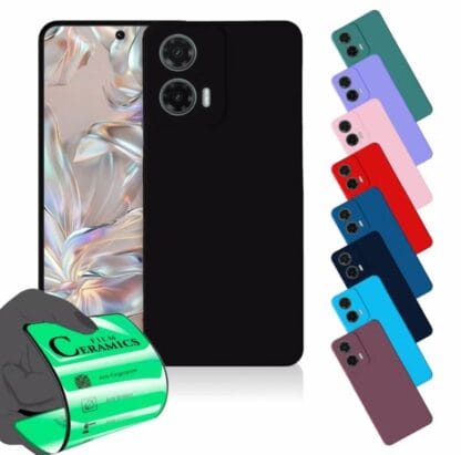 Capa Capinha Anti Shock Aveludada + Película Para Moto G35