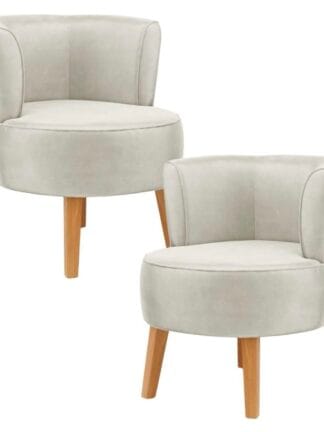 Kit 2 Poltronas Cadeira Elegante para Sala de Estar Tecido Veludo MOBLAN decor (Bege)