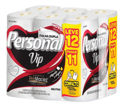 Personal VIP - Papel Higiênico, Folha Dupla, 12 unidades