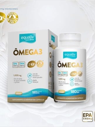 Omega 3 óleo de peixe, 180 cápsulas gel, Equaliv