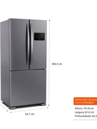 Geladeira Brastemp Frost Free French Door A+++ 554 litros Cor Inox - BRO85AK • 110V