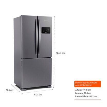 Geladeira Brastemp Frost Free French Door A+++ 554 litros Cor Inox - BRO85AK • 110V