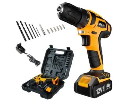 WAP Parafusadeira e Furadeira à Bateria 12V BPF-12K3, Kit de 13 Acessórios e Maleta, Empunhadura Emborrachada, Bivolt