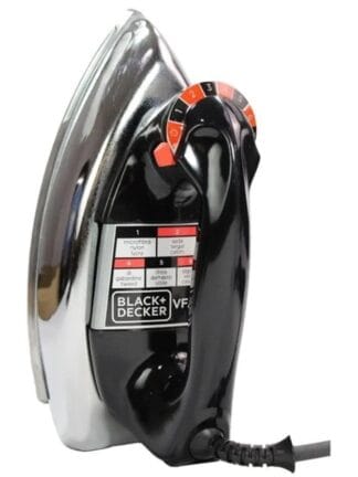 BLACK+DECKER Ferro de Passar Roupa a Seco, Metálico Preto, Modelo VFA1110TM2, 110V