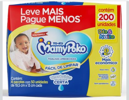 MamyPoko Lenços Umedecidos Dia&Noite 200 Unidades