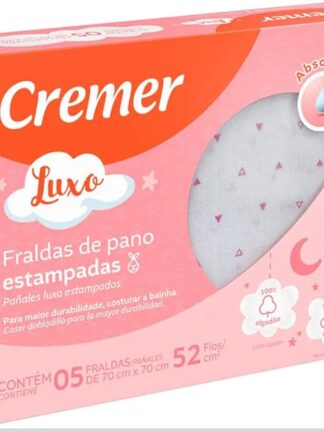 Cremer Fralda Luxo Estampa Feminina Pc Com 5 Unidades