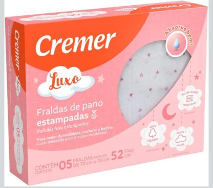 Cremer Fralda Luxo Estampa Feminina Pc Com 5 Unidades