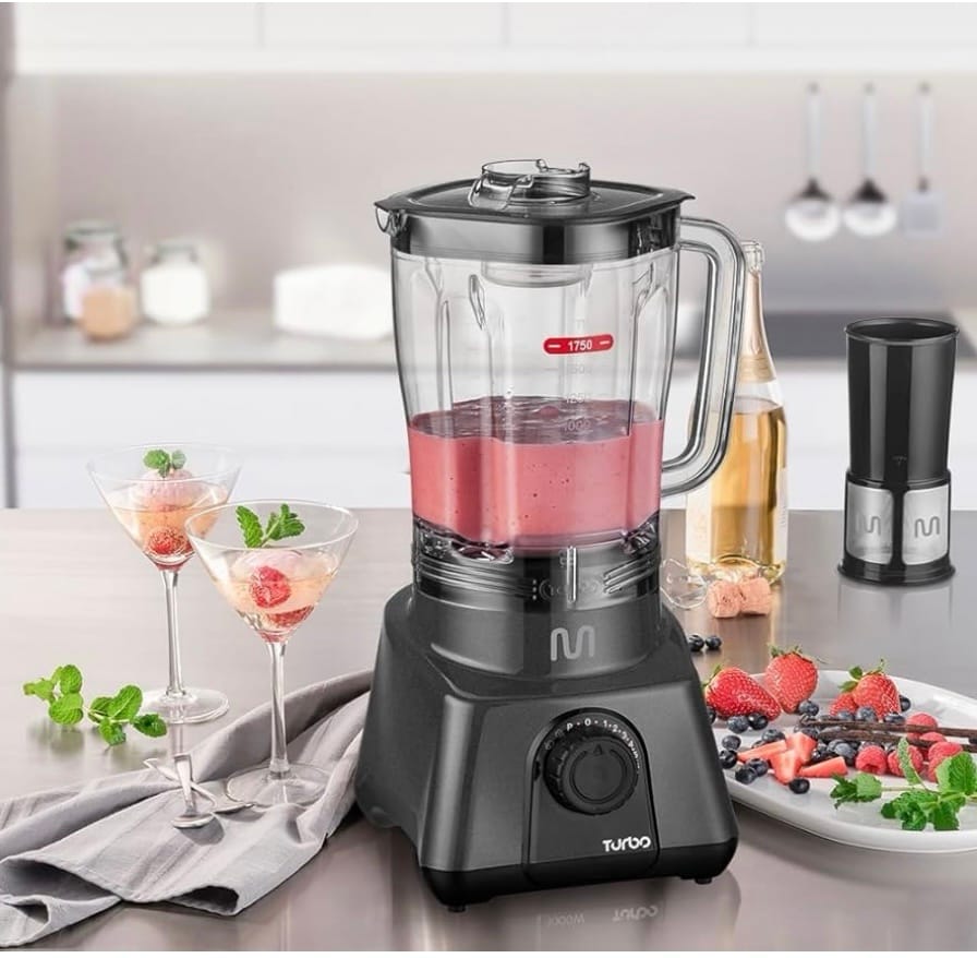 Liquidificador 2,6L Turbo Cinza 1200w-220v c/ 8 Velocidades Multi Home - LQ1212