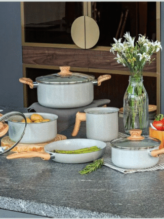 Brinox - Jogo de Panelas 5 Peças Ceramic Life Easy - Cinza