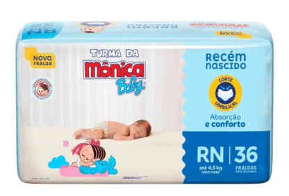 Fralda Turma da Mônica Baby Jumbo RN 36 Unidades