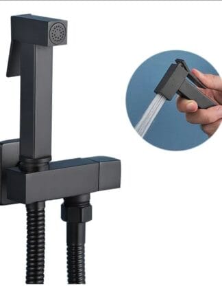 Ducha higiênica aço inox quadrado preto mate, Yesop