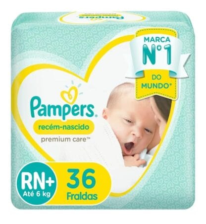 Fralda Pampers Premium Care RN+ - 36 fraldas