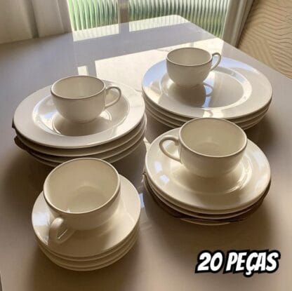 Aparelho de Jantar 20 pçs Branco Liso Alleanza