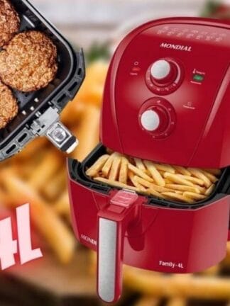 MONDIAL Fritadeira Sem Óleo Air Fryer 4L, Vermelho, 1500W, 110V - AFN-40-FR