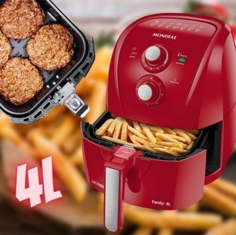MONDIAL Fritadeira Sem Óleo Air Fryer 4L, Vermelho, 1500W, 110V - AFN-40-FR