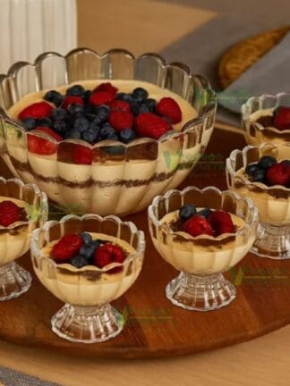 Jogo 7 Peças Sobremesa 6 Bowls 125ml e 1,1L Mesa Posta Transparente Cristal Vidro Luxo Geneva Taças