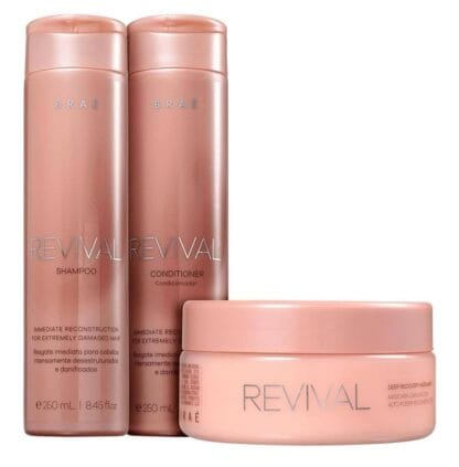 Kit Shampoo Condicionador 250Ml E Máscara 200G Revival, BRAÉ