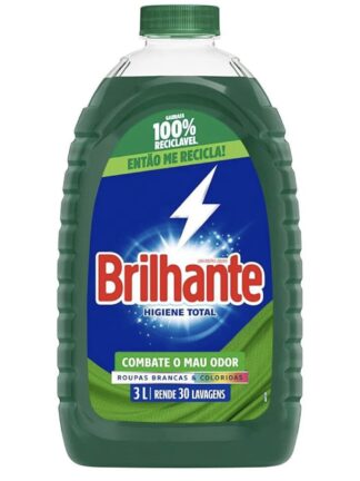 Brilhante Lava Roupas Líquido Higiene Total 3L