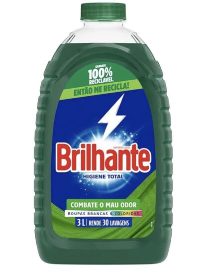 Brilhante Lava Roupas Líquido Higiene Total 3L