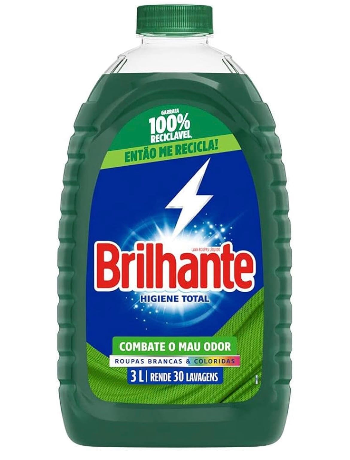 Brilhante Lava Roupas Líquido Higiene Total 3L