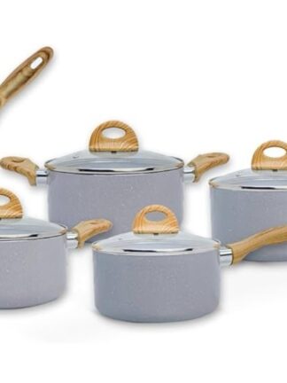 Brinox - Jogo de Panelas Ceramic Life 5 Peças Smart Plus com Fundo de Indução - Cinza Wooden